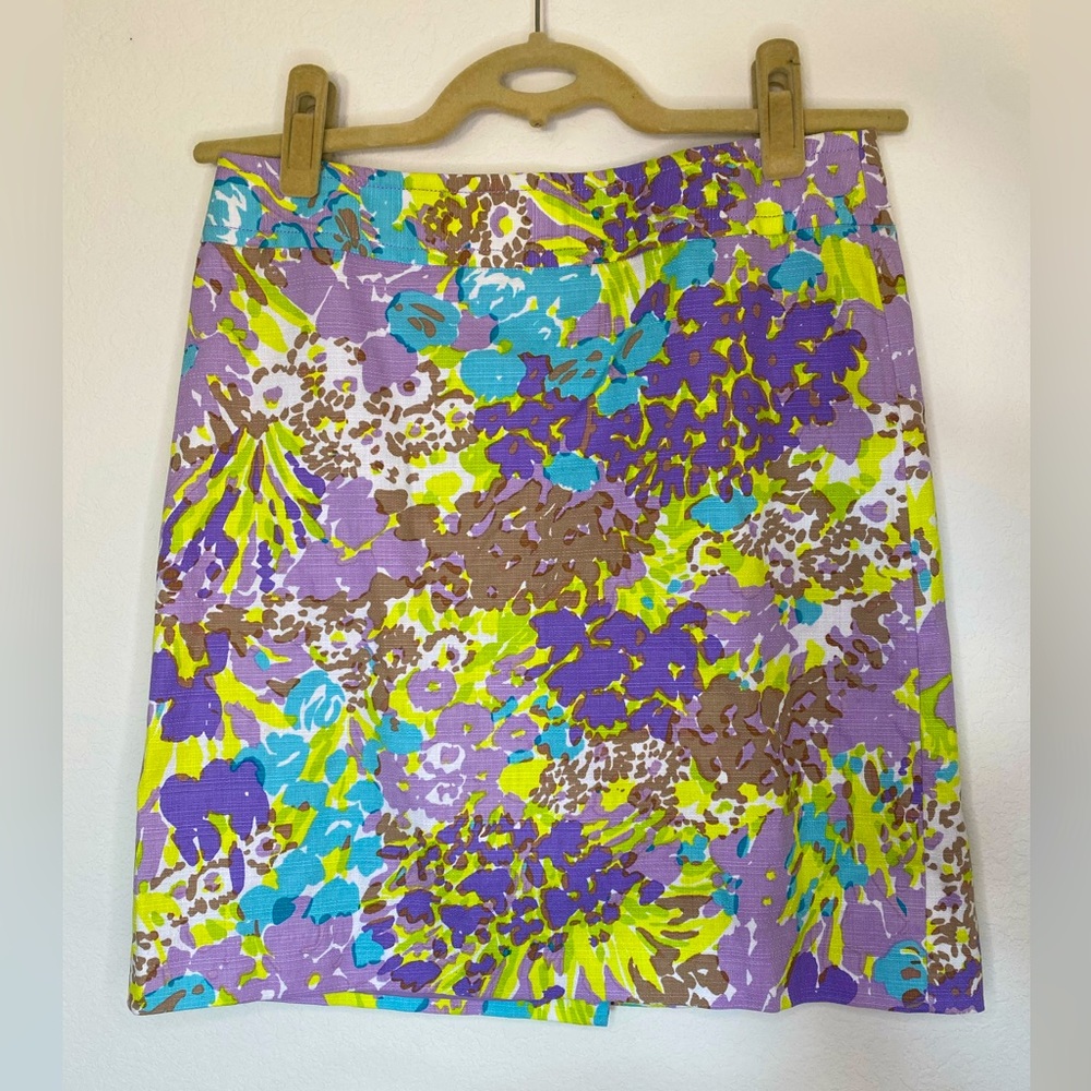Vintage Talbot’s Skirt w/ Built-In Slip, Size 4 Petites, purple, blue and green